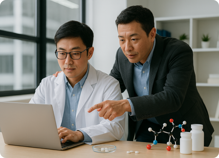 専門家と議論する様子